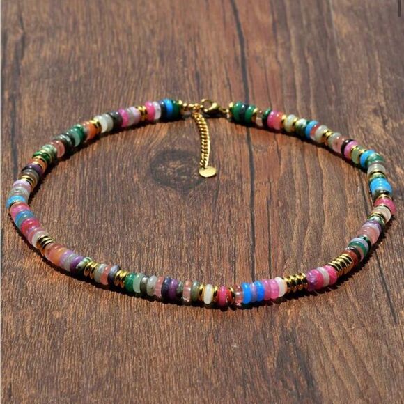 Multicolor Beaded Necklace S871 - Picture 1 of 5